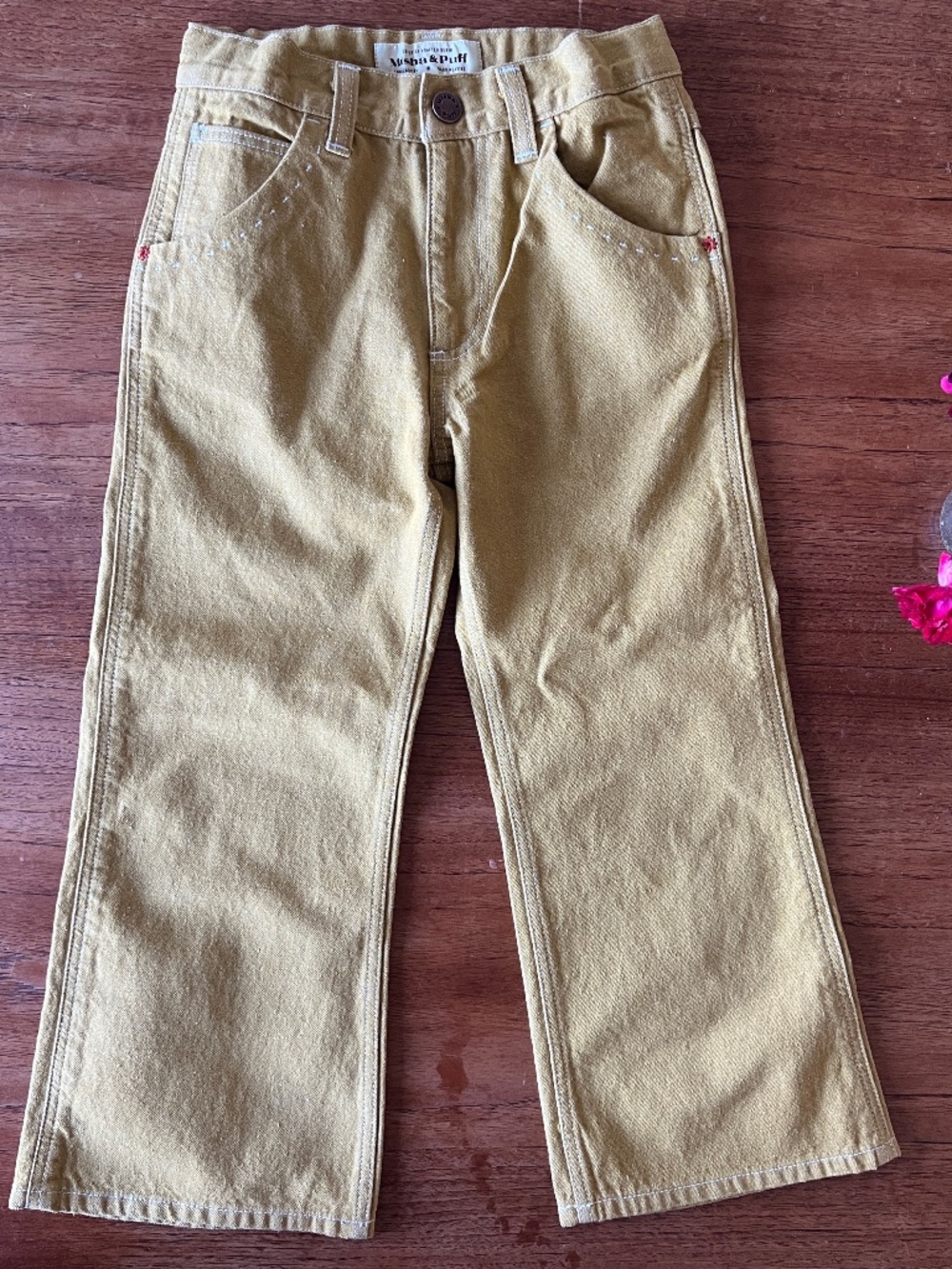 Misha and Puff Cotton Slim Flared Jeans Ochre Denim 5T